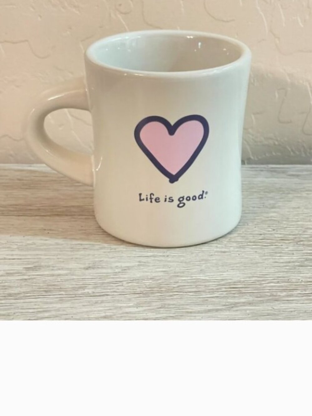 Life Is Good Mug Cup White Pink Heart Do What You Like Like What You Do